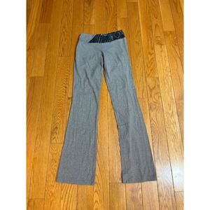 Y2K SO Womens Yoga Skinny Bootcut Pants Gray Heather Foldover Waist Size Small